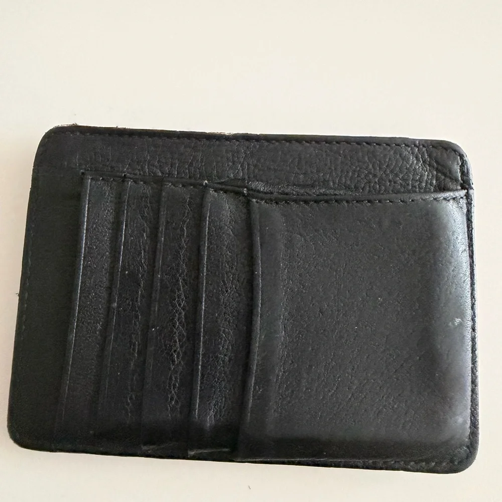 Black Leather C ard Holder  Wallet CengizPake Slim Minimalist Credit Card Case